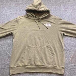 The North Face Hoodie Pullover Mens Large Olive Green Sweatshirt Logo Casual
